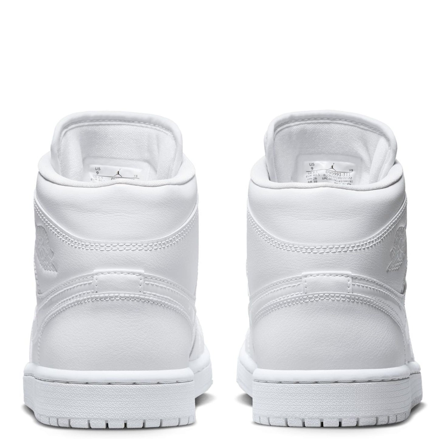 NIKE JORDAN 1 MID TRIPLE WHITE