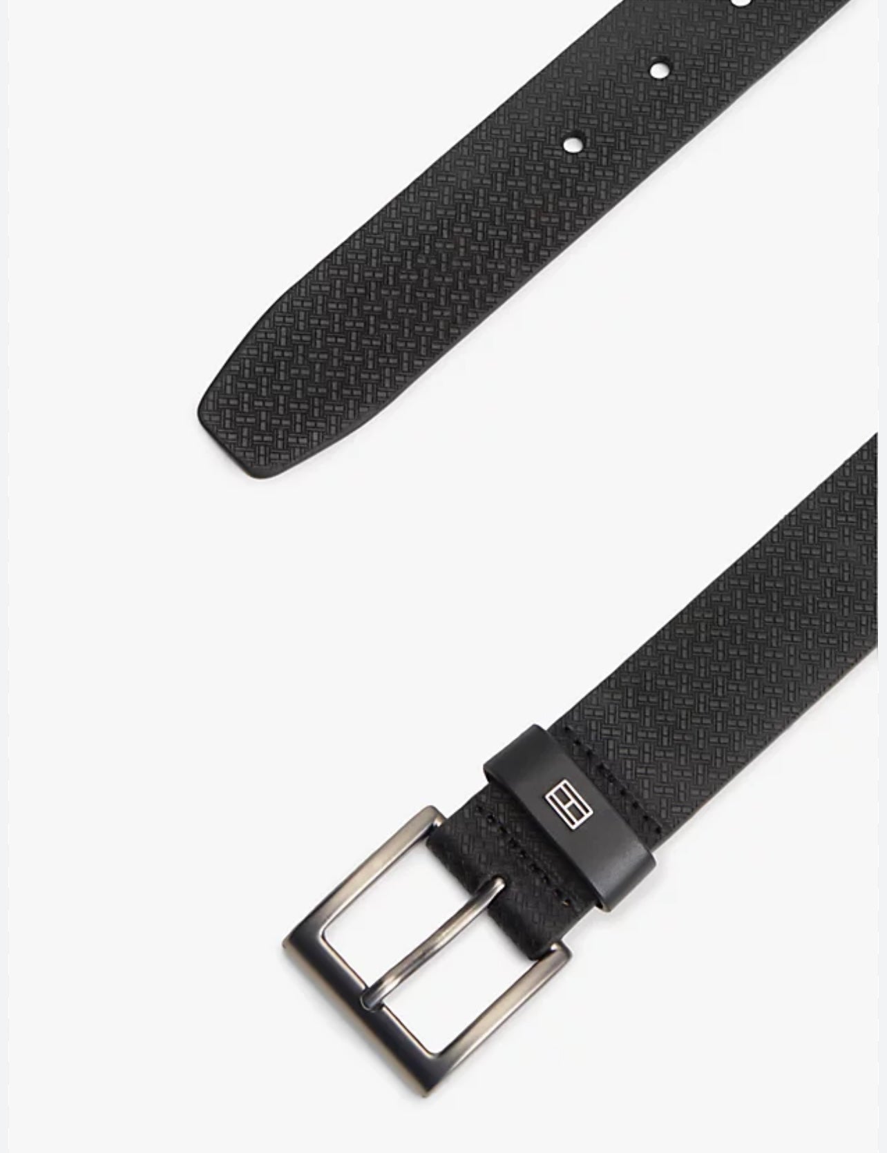 TOMMY HILFIGER FLAG PRINT SQUARE-BUCKLE LEATHER BELT