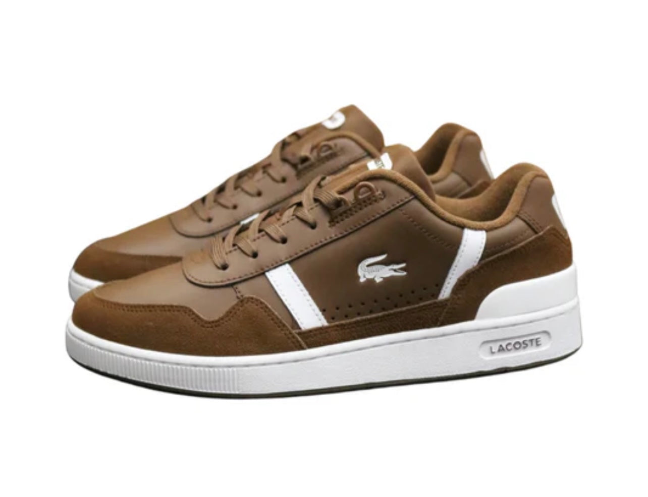 LACOSTE T-CLIP LEATHER TRAINERS