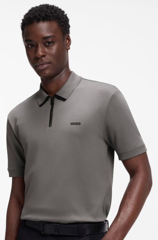 HUGO BOSS COTTON PIQUÉ POLO SHIRT WITH CONTRAST LOGO