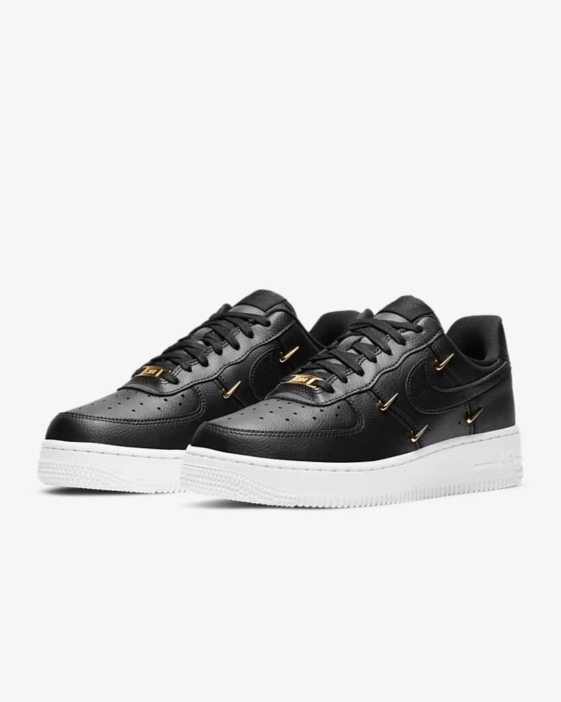 NIKE AIR-FORCE 1 LOW BLACK METALLIC SWOOSH