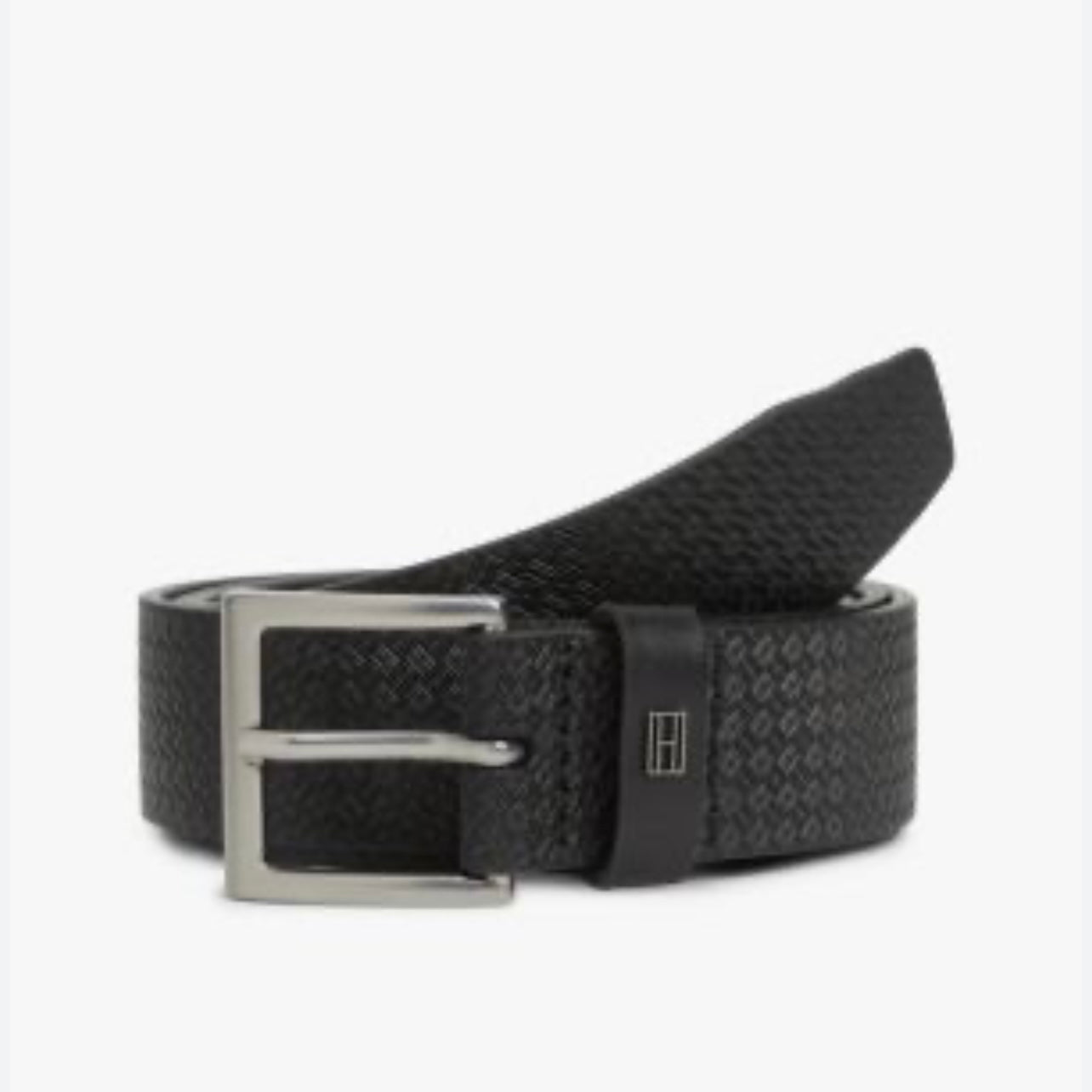 TOMMY HILFIGER FLAG PRINT SQUARE-BUCKLE LEATHER BELT