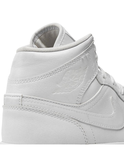 NIKE JORDAN 1 MID TRIPLE WHITE