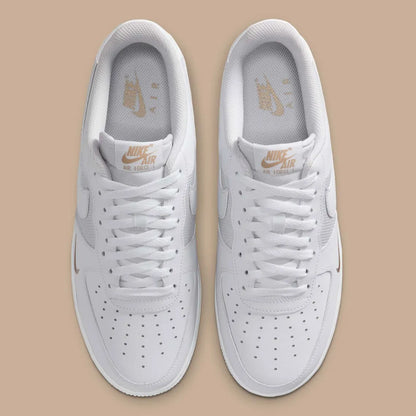 NIKE AIRFORCE 1 LOW WHITE DESER KHAKI MINI SWOOSH