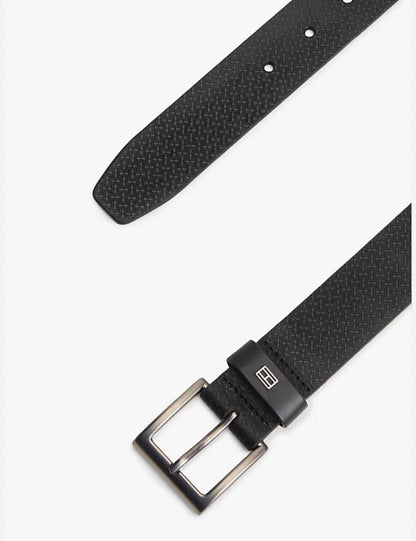 TOMMY HILFIGER FLAG PRINT SQUARE-BUCKLE LEATHER BELT
