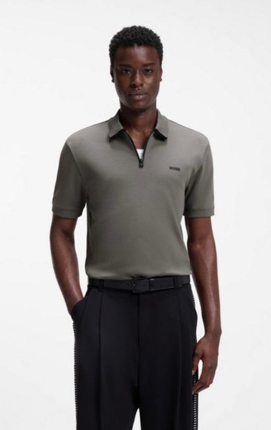 HUGO BOSS COTTON PIQUÉ POLO SHIRT WITH CONTRAST LOGO