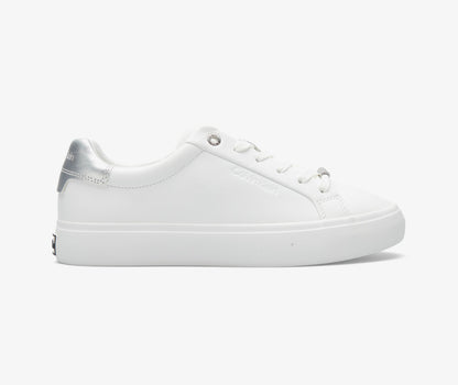 CALVIN KLEIN LEATHER METALLIC BACKTAB TRAINERS