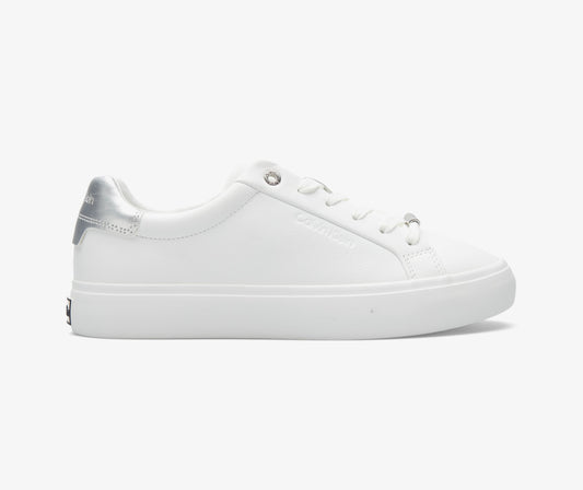 CALVIN KLEIN LEATHER METALLIC BACKTAB TRAINERS