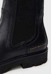 TOMMY HILFIGER LEATHER CLEAT CHELSEA BOOTS W