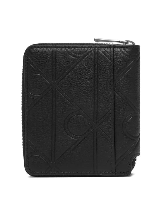 Calvin Klein Allover Monogram Logo Zip Bifold Wallet