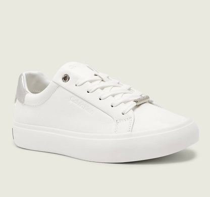 CALVIN KLEIN LEATHER METALLIC BACKTAB TRAINERS