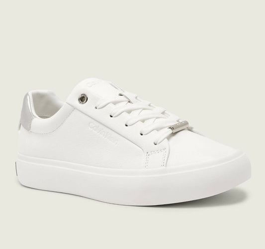 CALVIN KLEIN LEATHER METALLIC BACKTAB TRAINERS
