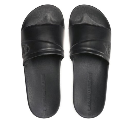 CALVIN KLEIN FAUX LEATHER SLIPPER