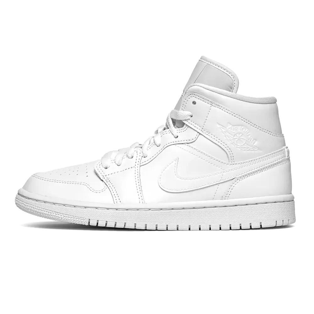 NIKE JORDAN 1 MID TRIPLE WHITE