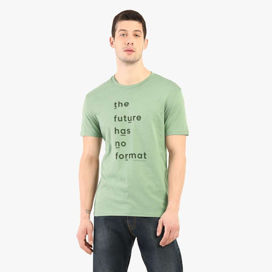 LEVI’S MEN GRAPHIC PRINT ROUND NECK PURE COTTON GREEN T-SHIRT