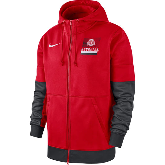 OHIO STATE Buckeyes Nike Sideline Full-Zip Performance Hoodie - Scarlet