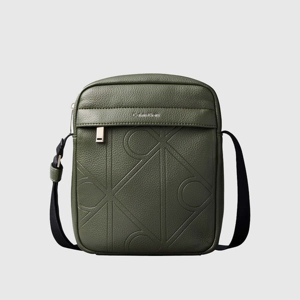 CALVIN KLEIN Monogram Debossed Reporter Bag