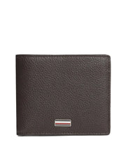 TOMMY HILFIGER Signature Plaque Leather Bifold Wallet